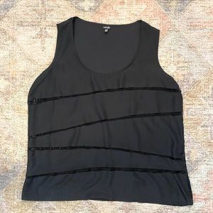 Rafaella Sleeveless Tiered and Pleated Fringe Top